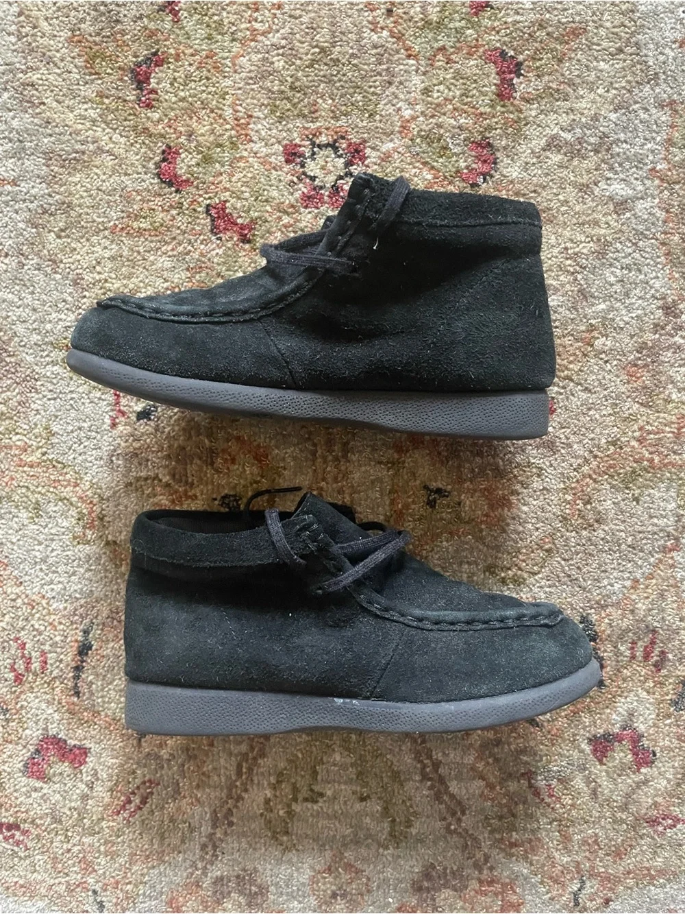Hush Puppies Kids Black Suede Chukka Moccasin Shoes